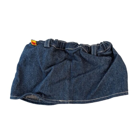 Build-A-Bear Clothes Red Popcorn Stretch Shirt Ruffle Top Denim Skirt Outfit Y2K - Picture 8 of 8